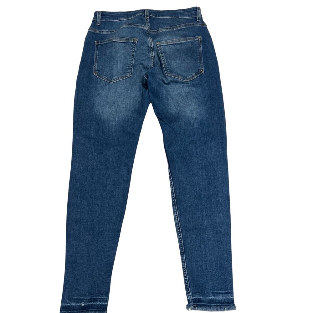 Zara Man Mens Jeans 30 Blue Faded Distressed Skinny Denim Stretch Crop Frayed - Picture 2 of 13